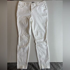 NYDJ AMI SKINNY‎ WHITE JEAN WOMENS SZ. 12 Raw hem.